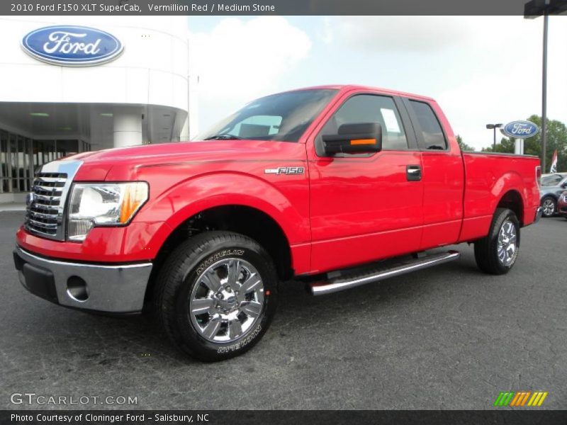 Vermillion Red / Medium Stone 2010 Ford F150 XLT SuperCab