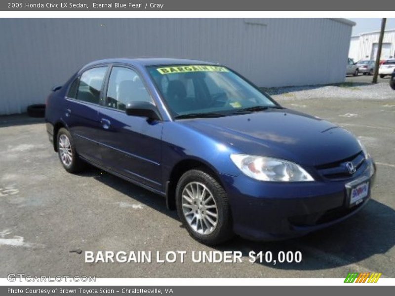 Eternal Blue Pearl / Gray 2005 Honda Civic LX Sedan