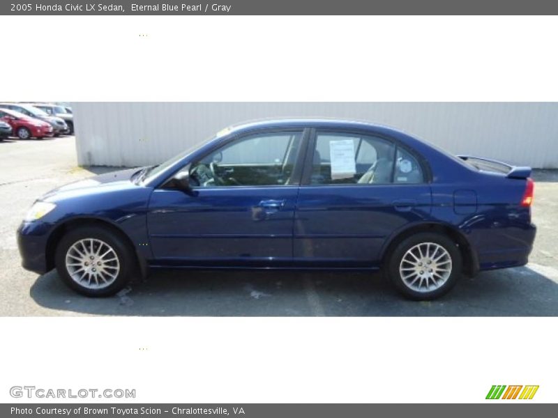 Eternal Blue Pearl / Gray 2005 Honda Civic LX Sedan