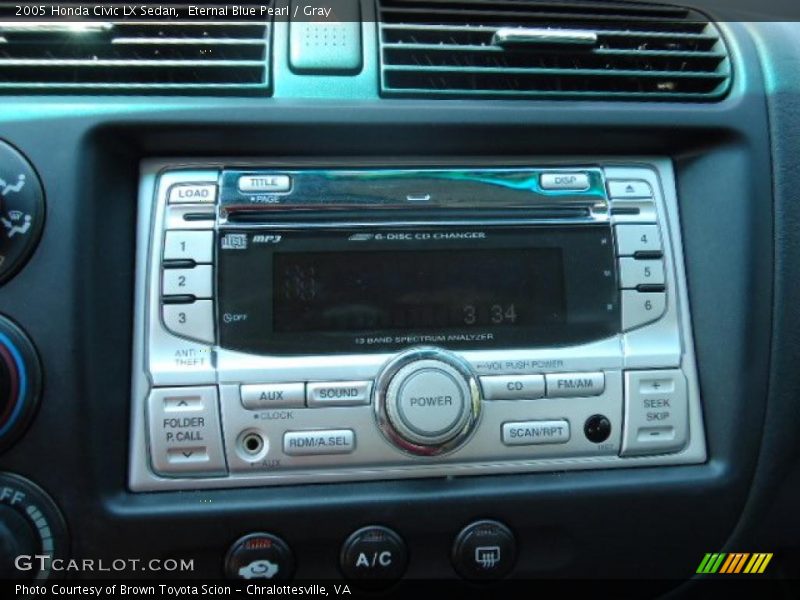 Eternal Blue Pearl / Gray 2005 Honda Civic LX Sedan