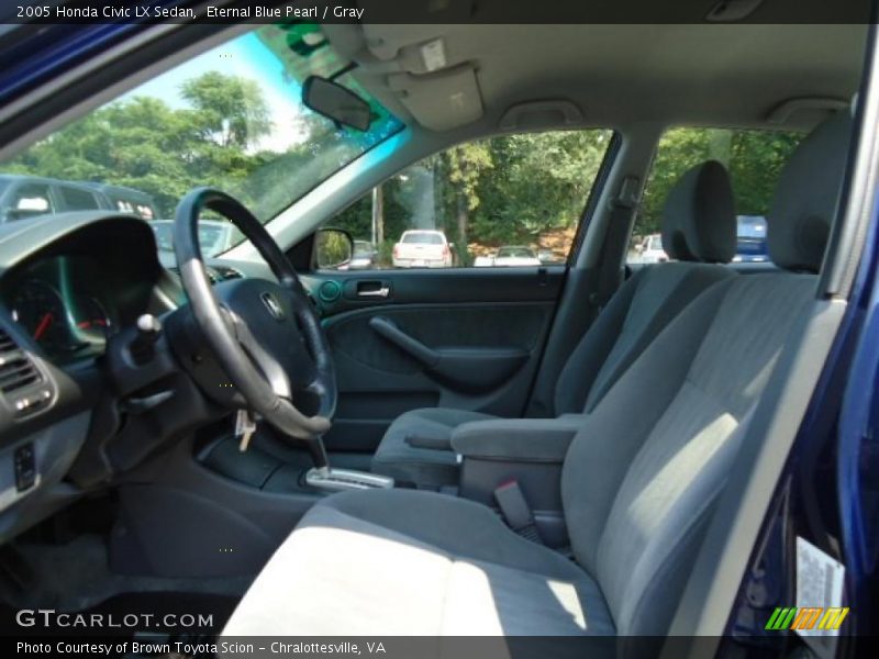 Eternal Blue Pearl / Gray 2005 Honda Civic LX Sedan