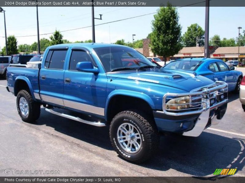 Atlantic Blue Pearl / Dark Slate Gray 2004 Dodge Dakota Sport Quad Cab 4x4