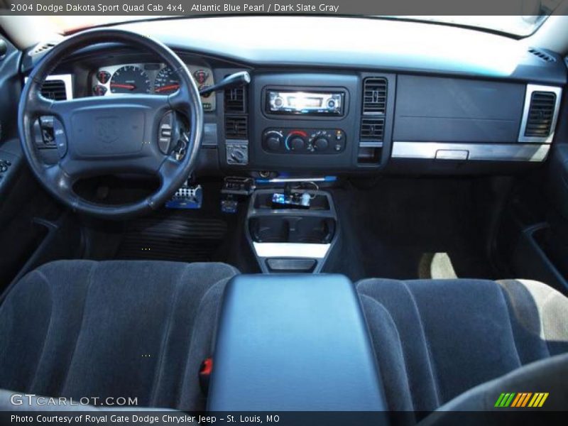 Atlantic Blue Pearl / Dark Slate Gray 2004 Dodge Dakota Sport Quad Cab 4x4