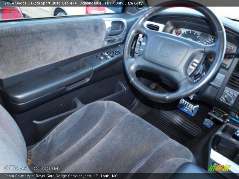 Atlantic Blue Pearl / Dark Slate Gray 2004 Dodge Dakota Sport Quad Cab 4x4
