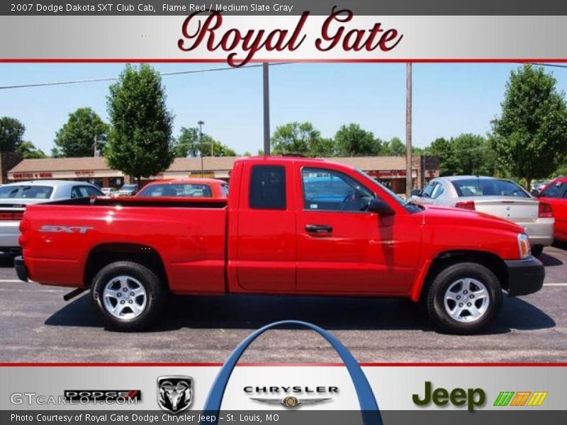 Flame Red / Medium Slate Gray 2007 Dodge Dakota SXT Club Cab