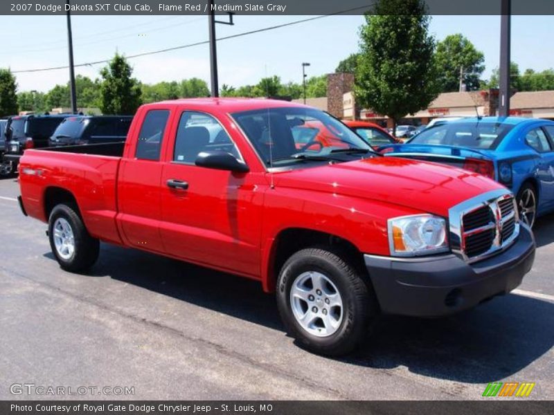 Flame Red / Medium Slate Gray 2007 Dodge Dakota SXT Club Cab