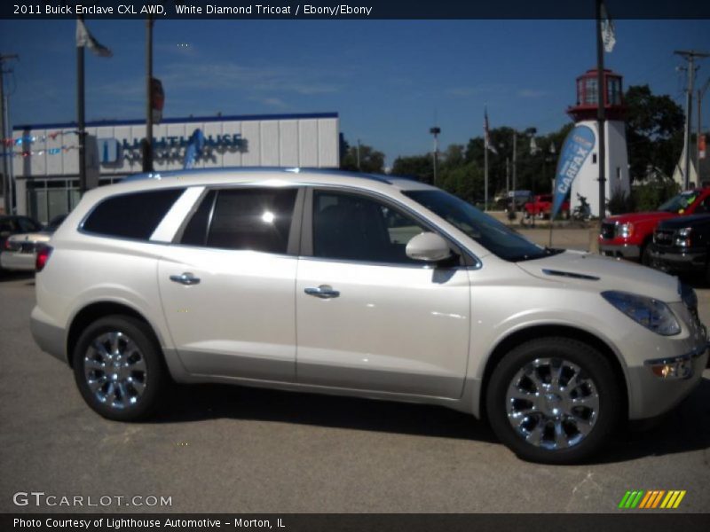 White Diamond Tricoat / Ebony/Ebony 2011 Buick Enclave CXL AWD