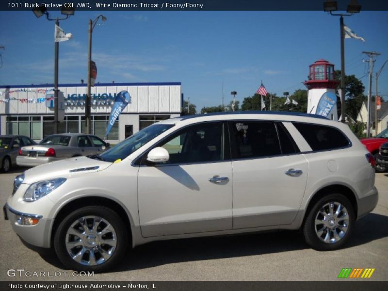 White Diamond Tricoat / Ebony/Ebony 2011 Buick Enclave CXL AWD