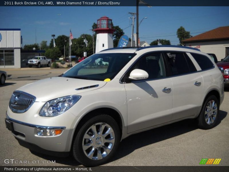 White Diamond Tricoat / Ebony/Ebony 2011 Buick Enclave CXL AWD