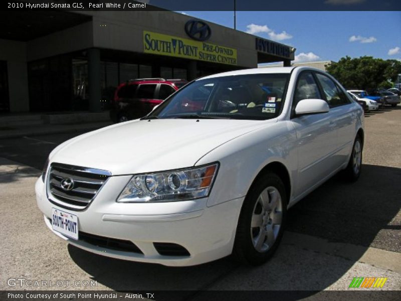 Pearl White / Camel 2010 Hyundai Sonata GLS