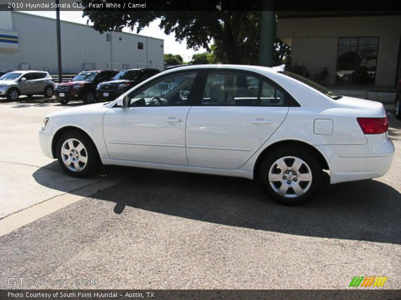 Pearl White / Camel 2010 Hyundai Sonata GLS