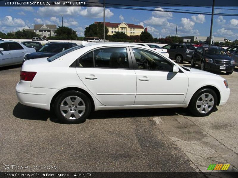 Pearl White / Camel 2010 Hyundai Sonata GLS
