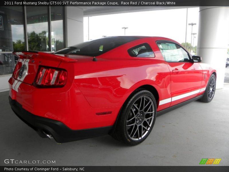 Race Red / Charcoal Black/White 2011 Ford Mustang Shelby GT500 SVT Performance Package Coupe