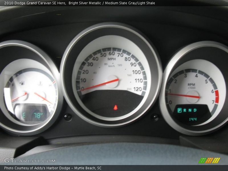 Bright Silver Metallic / Medium Slate Gray/Light Shale 2010 Dodge Grand Caravan SE Hero