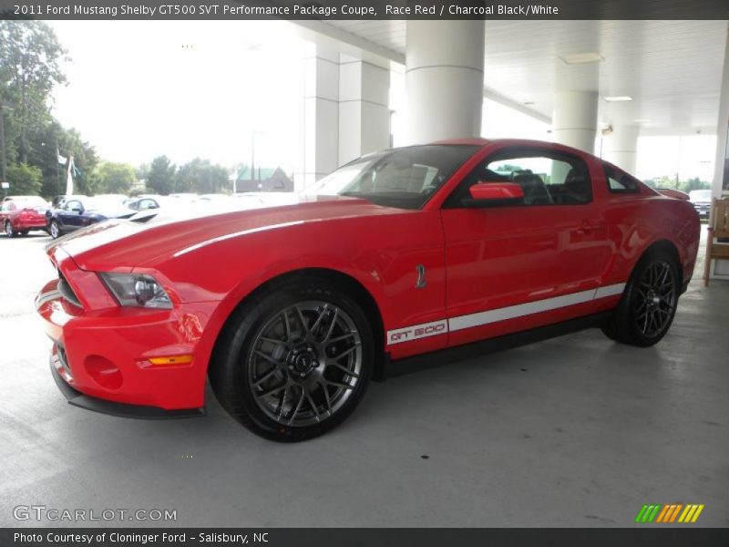 Race Red / Charcoal Black/White 2011 Ford Mustang Shelby GT500 SVT Performance Package Coupe