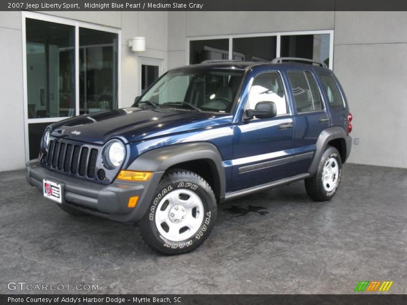 Midnight Blue Pearl / Medium Slate Gray 2007 Jeep Liberty Sport