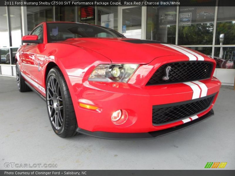 Race Red / Charcoal Black/White 2011 Ford Mustang Shelby GT500 SVT Performance Package Coupe