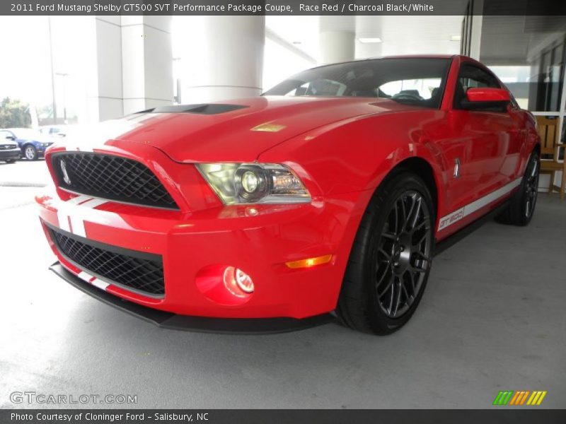 Race Red / Charcoal Black/White 2011 Ford Mustang Shelby GT500 SVT Performance Package Coupe