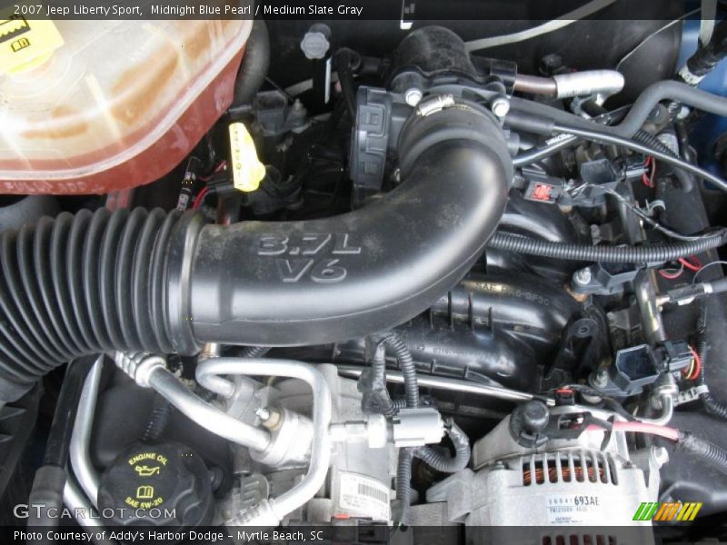 Midnight Blue Pearl / Medium Slate Gray 2007 Jeep Liberty Sport