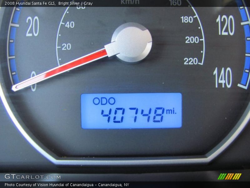 Bright Silver / Gray 2008 Hyundai Santa Fe GLS