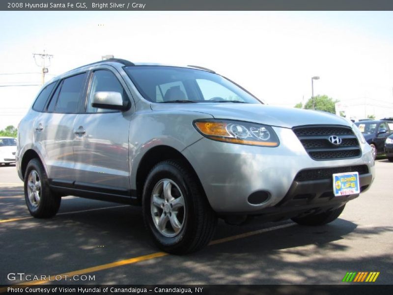 Bright Silver / Gray 2008 Hyundai Santa Fe GLS