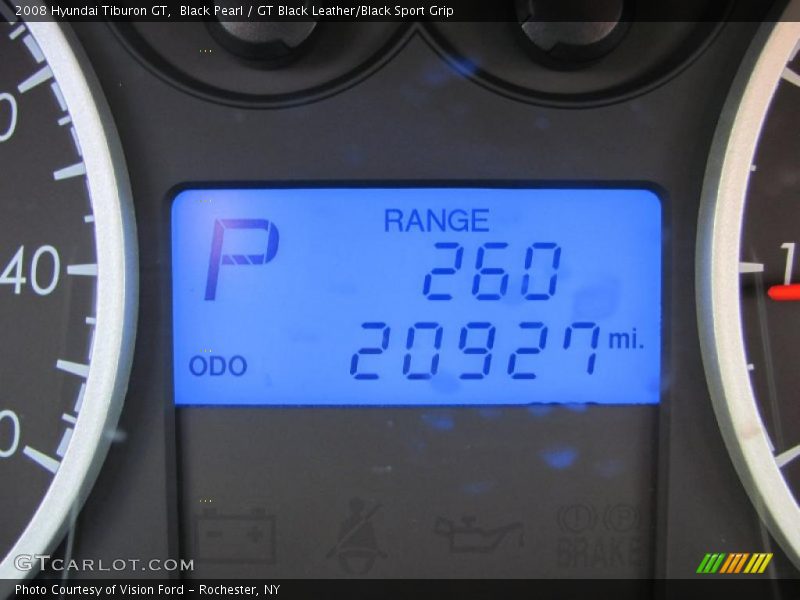 Black Pearl / GT Black Leather/Black Sport Grip 2008 Hyundai Tiburon GT