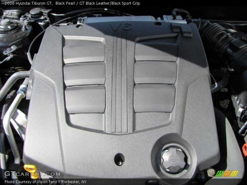 Black Pearl / GT Black Leather/Black Sport Grip 2008 Hyundai Tiburon GT