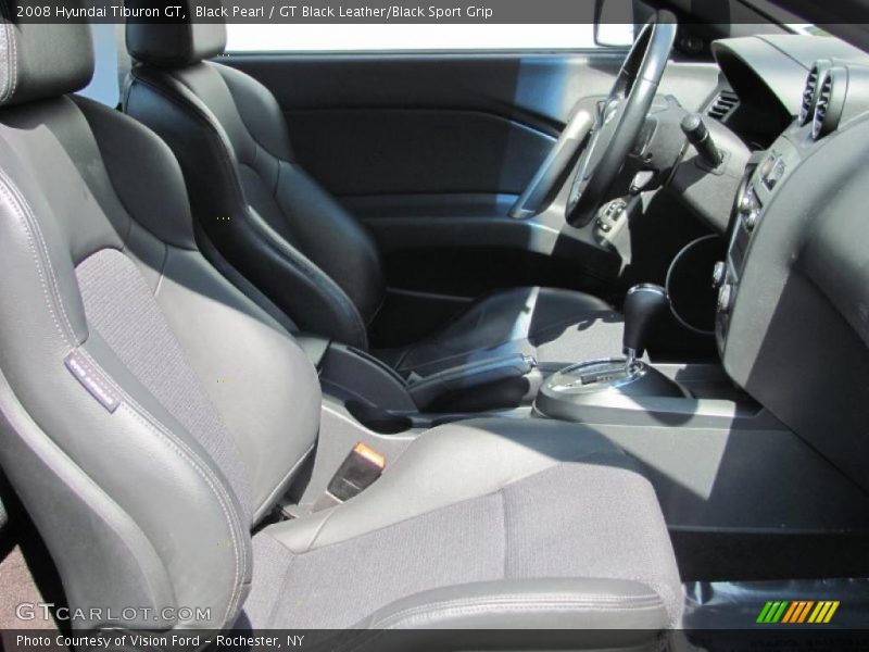 Black Pearl / GT Black Leather/Black Sport Grip 2008 Hyundai Tiburon GT