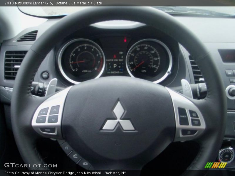 Octane Blue Metallic / Black 2010 Mitsubishi Lancer GTS