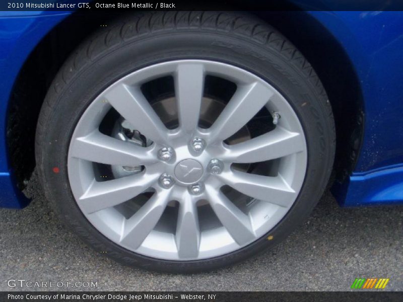 Octane Blue Metallic / Black 2010 Mitsubishi Lancer GTS
