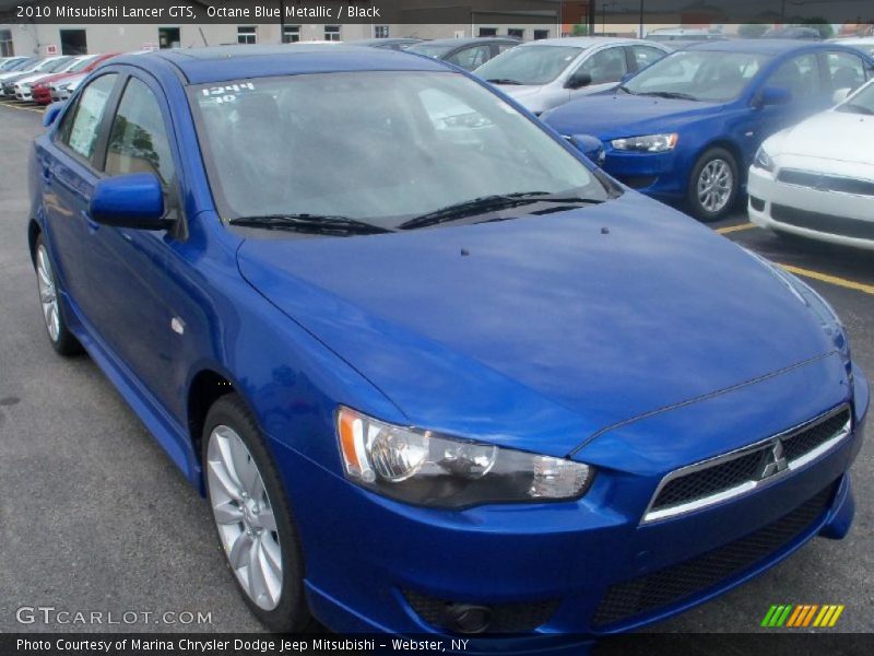 Octane Blue Metallic / Black 2010 Mitsubishi Lancer GTS