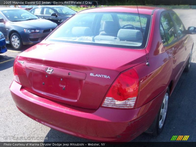 Electric Red Metallic / Gray 2005 Hyundai Elantra GLS Sedan