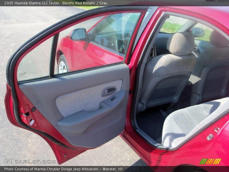 Electric Red Metallic / Gray 2005 Hyundai Elantra GLS Sedan