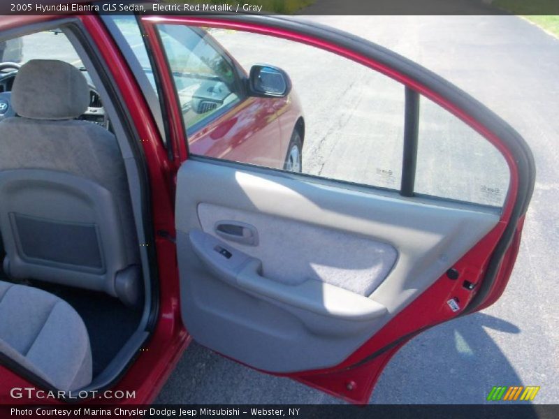 Electric Red Metallic / Gray 2005 Hyundai Elantra GLS Sedan