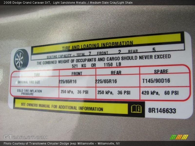 Light Sandstone Metallic / Medium Slate Gray/Light Shale 2008 Dodge Grand Caravan SXT