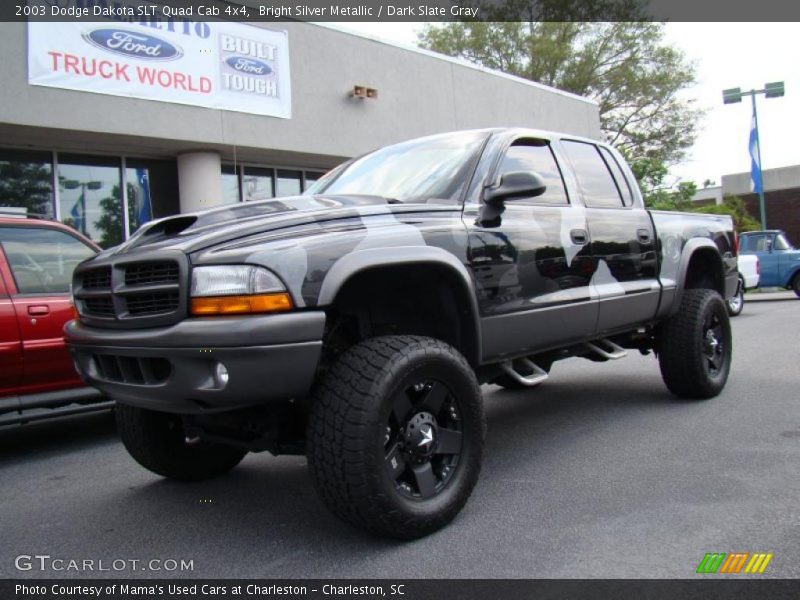 Bright Silver Metallic / Dark Slate Gray 2003 Dodge Dakota SLT Quad Cab 4x4
