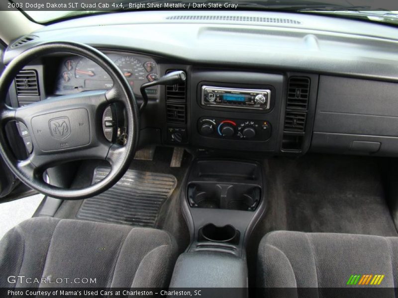 Bright Silver Metallic / Dark Slate Gray 2003 Dodge Dakota SLT Quad Cab 4x4