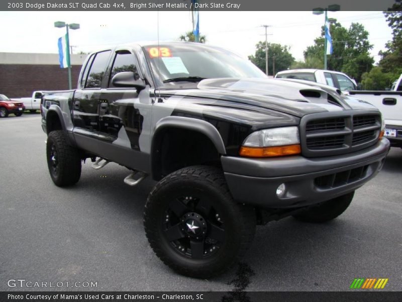 Bright Silver Metallic / Dark Slate Gray 2003 Dodge Dakota SLT Quad Cab 4x4