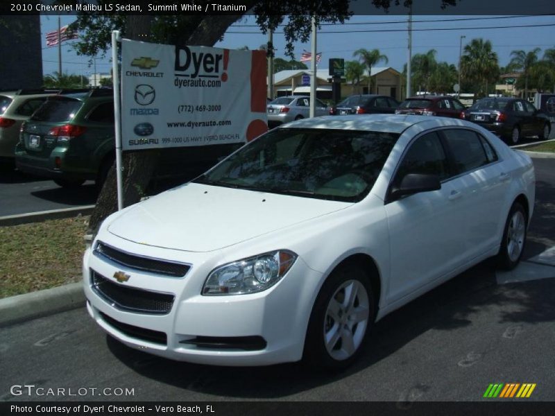 Summit White / Titanium 2010 Chevrolet Malibu LS Sedan