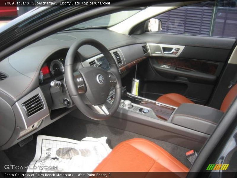 Ebony Black / Spice/Charcoal 2009 Jaguar XF Supercharged