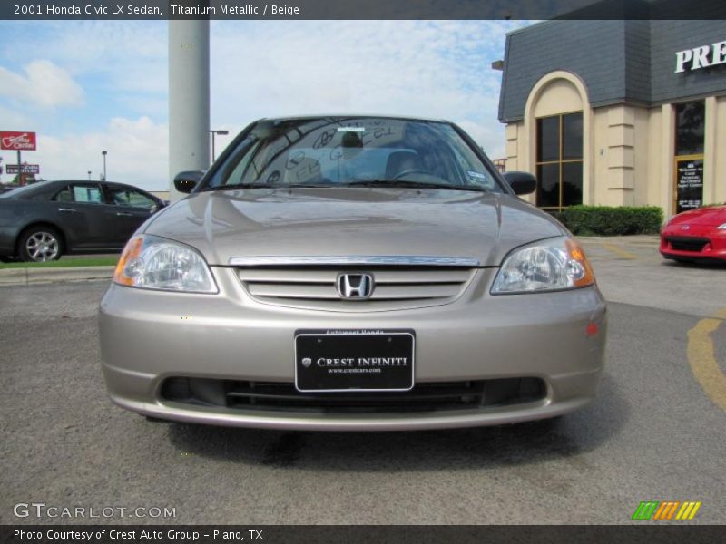 Titanium Metallic / Beige 2001 Honda Civic LX Sedan