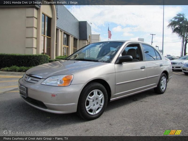 Titanium Metallic / Beige 2001 Honda Civic LX Sedan