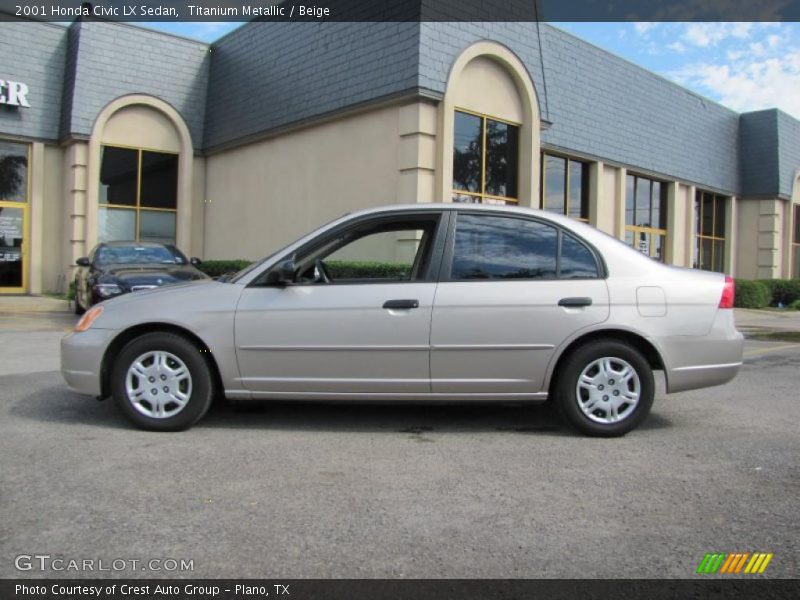 Titanium Metallic / Beige 2001 Honda Civic LX Sedan