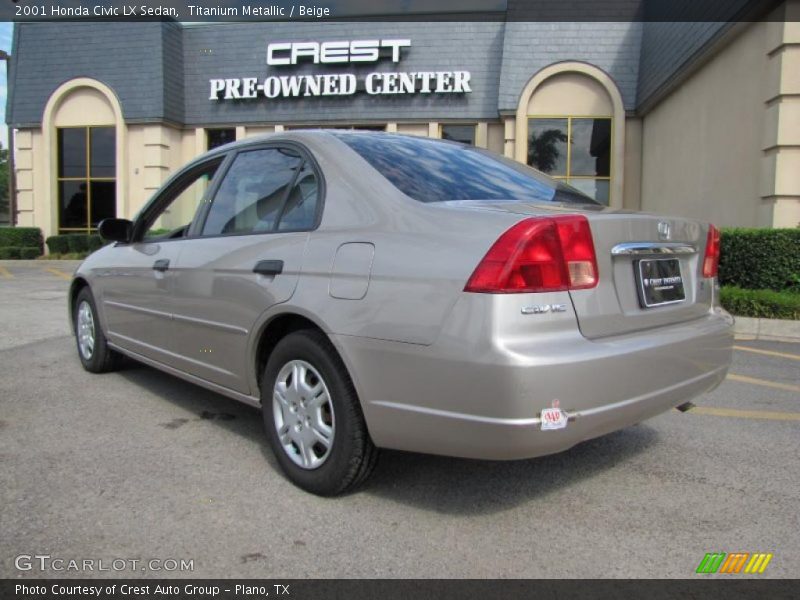 Titanium Metallic / Beige 2001 Honda Civic LX Sedan
