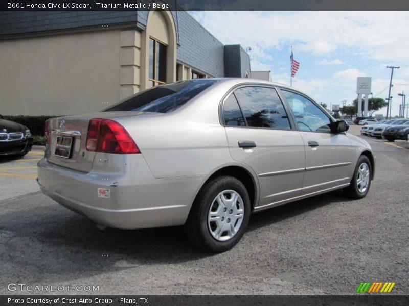 Titanium Metallic / Beige 2001 Honda Civic LX Sedan