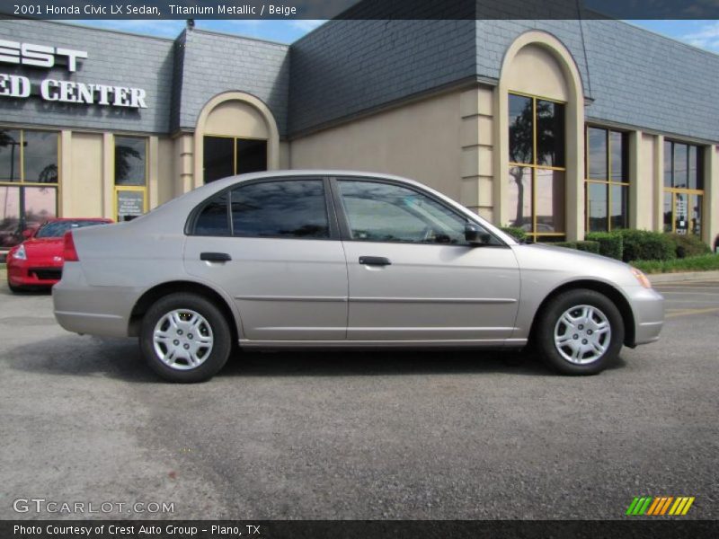 Titanium Metallic / Beige 2001 Honda Civic LX Sedan