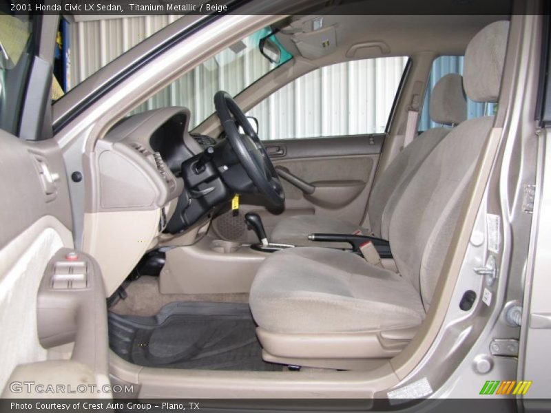 Titanium Metallic / Beige 2001 Honda Civic LX Sedan