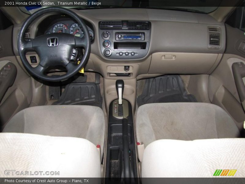 Titanium Metallic / Beige 2001 Honda Civic LX Sedan
