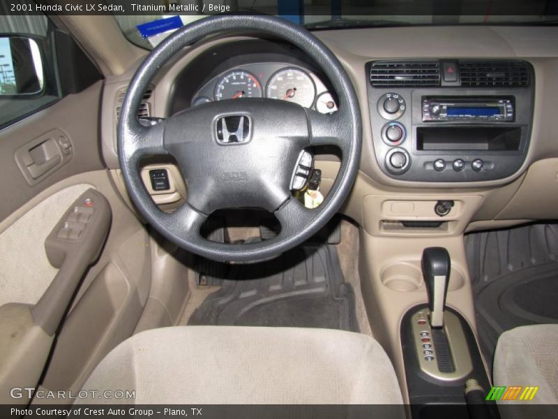 Titanium Metallic / Beige 2001 Honda Civic LX Sedan