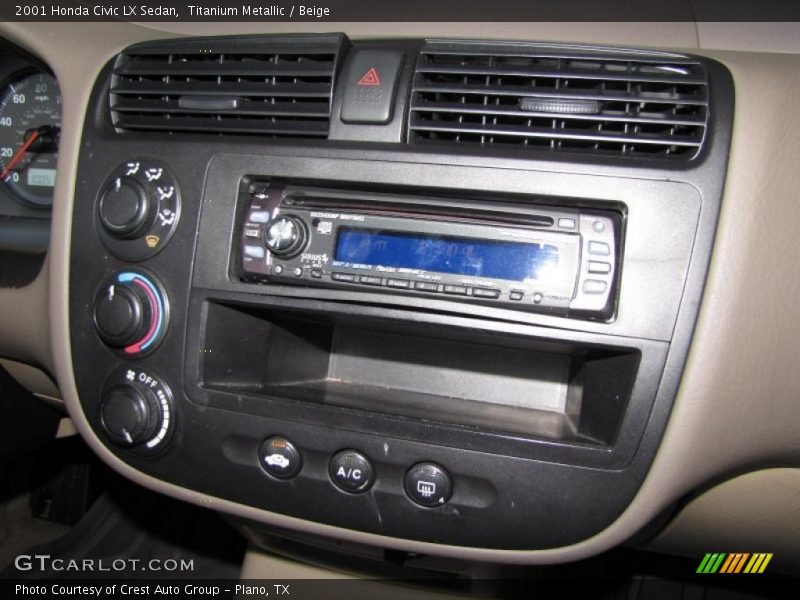 Titanium Metallic / Beige 2001 Honda Civic LX Sedan